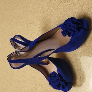 Vince Camuto Suede, Open Toe Sling Back, Platform Heel